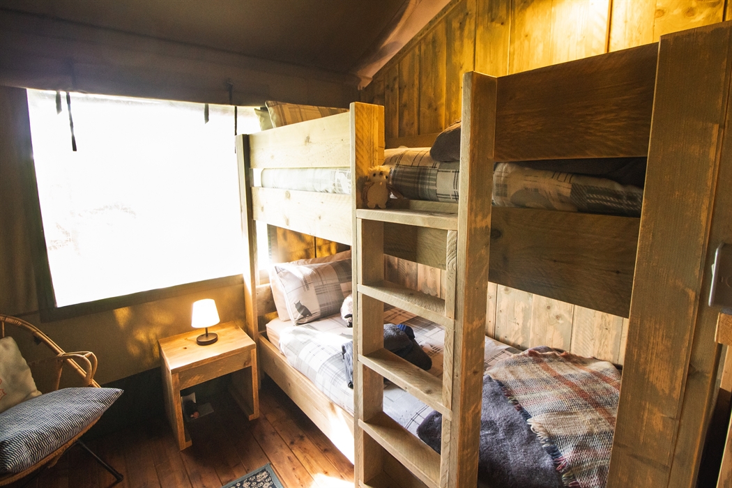 Bedroom with bunk bed.