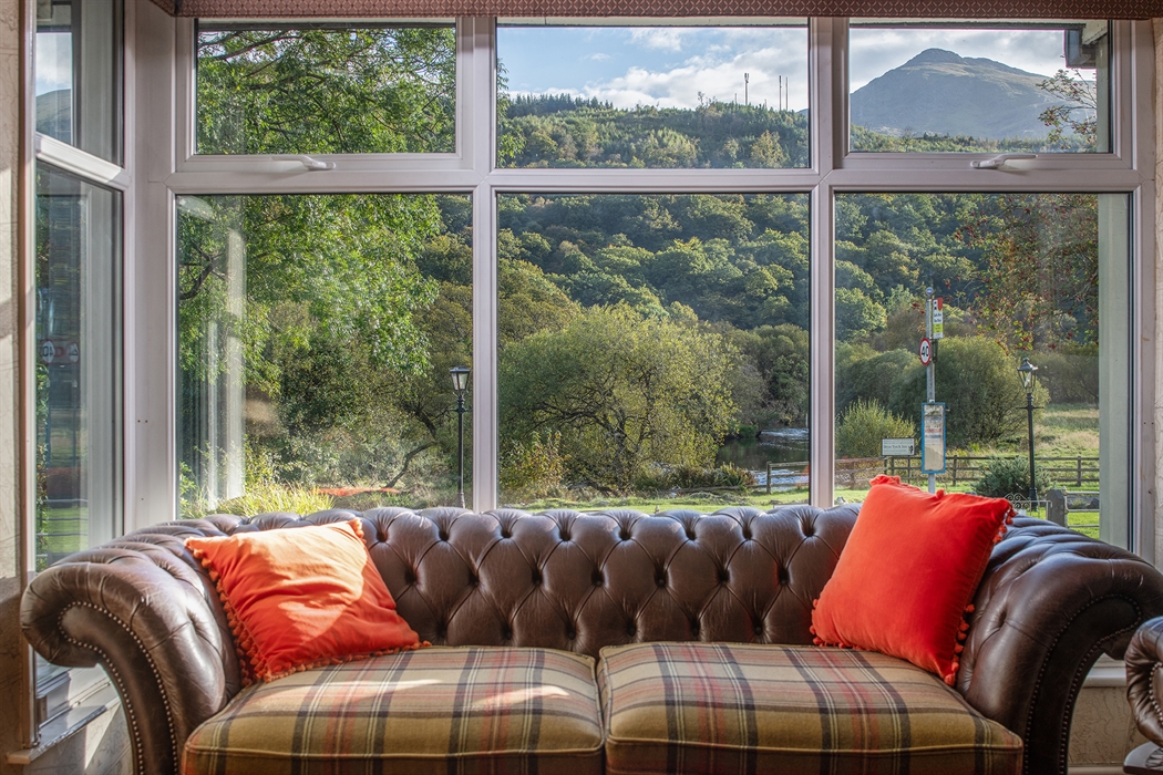 Our Reception with a view of Mount Siabod