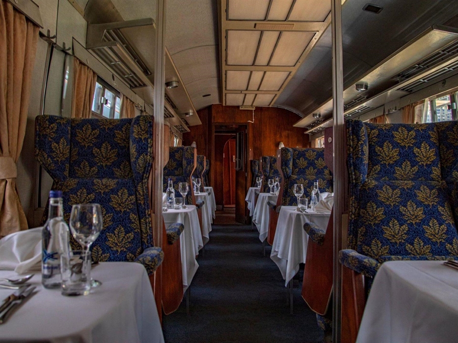 Private dining in a carriage on a train