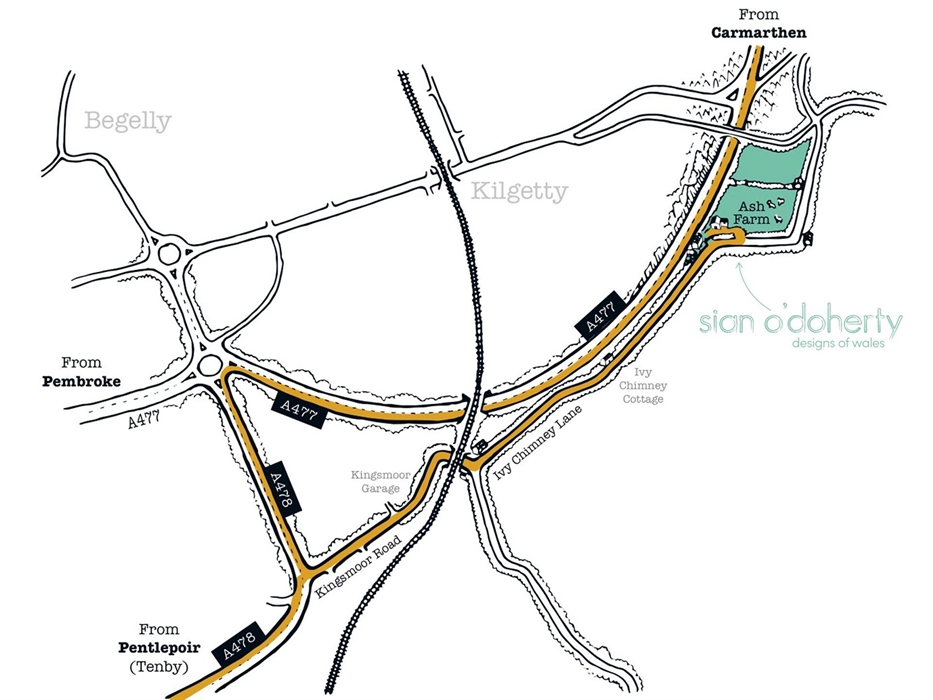 Sian O'Doherty Textiles of Wales map