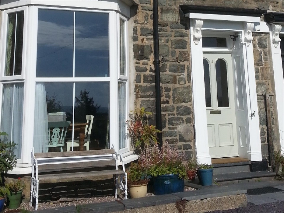 Approaching the front door of the building