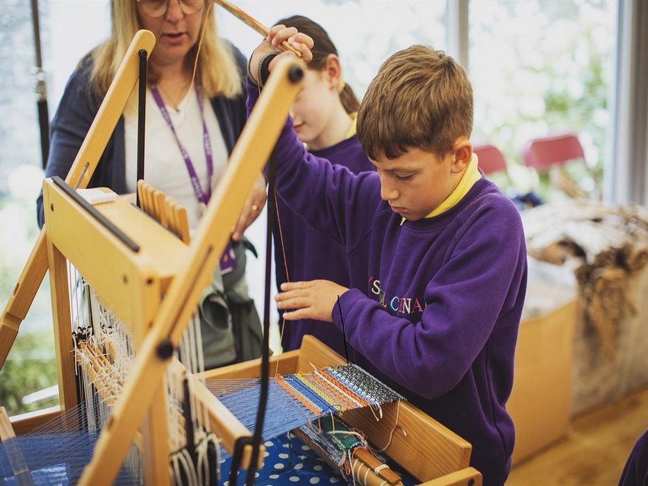 Weaving in the Craft Lab | Image Credit: Heather Birnie
