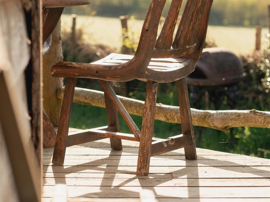 Rustic dining on the deck