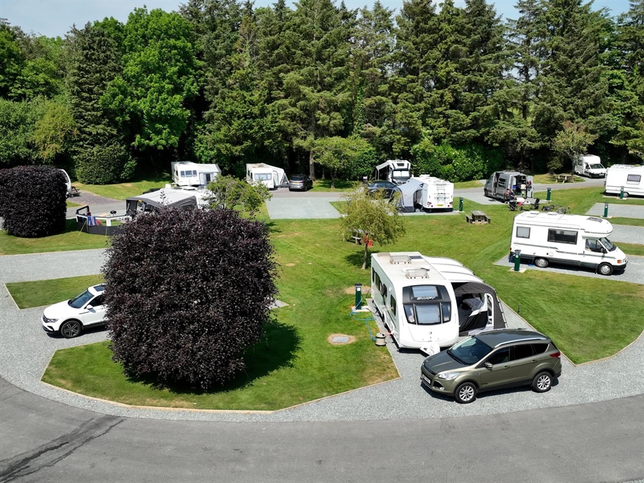 The majority of our touring pitches are now fully serviced and all are hardstanding.