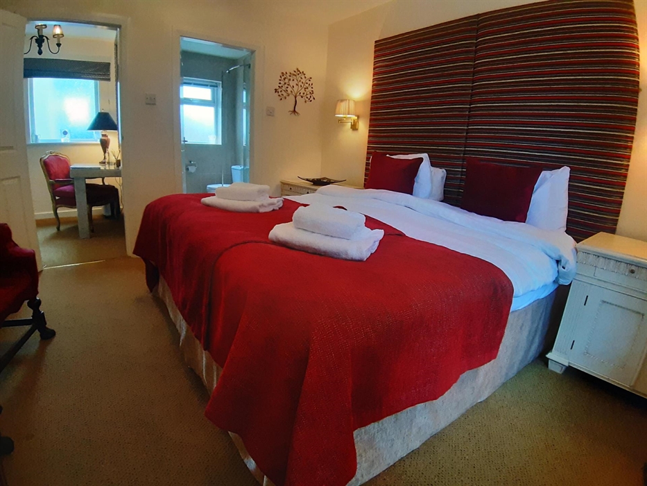 Super King, can be made up as a Twin Room. Walk in Shower.