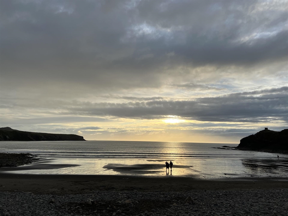 A short walk across the adjacent field to the cottage