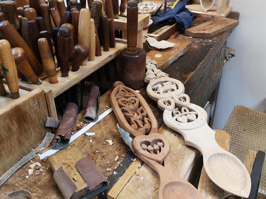 Bespoke handcarved Welsh lovespoons