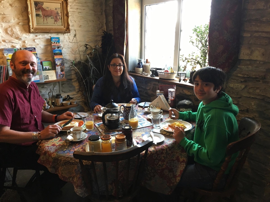 Guests enjoying breakfast at our smaller table
