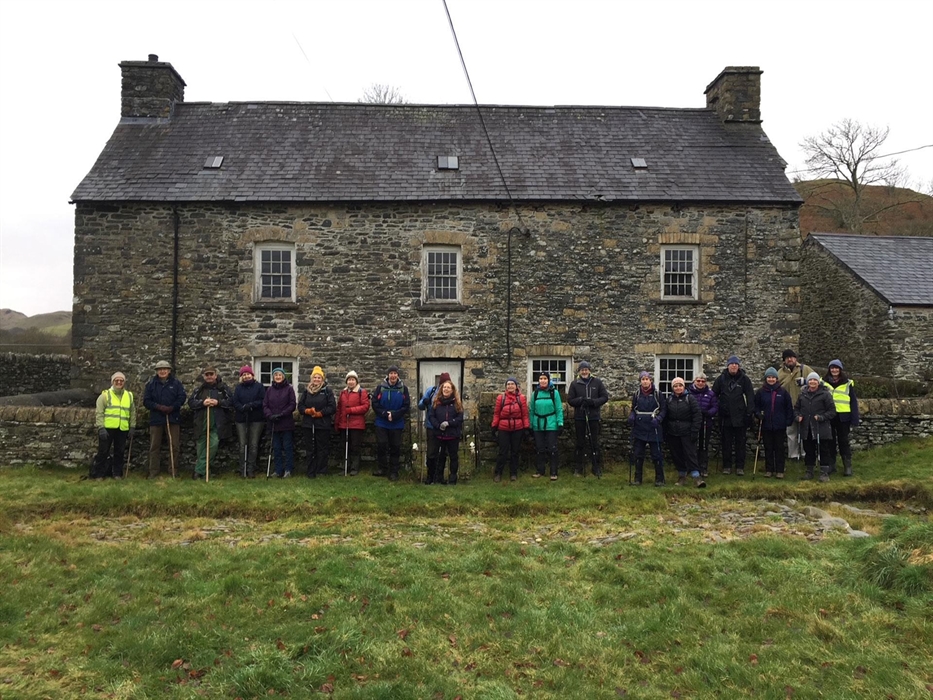 Fund raising group on 5 mile pilgrimage around Strata Florida.