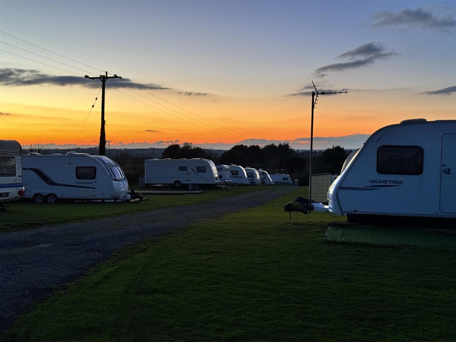 A sunset view within our seasonal touring field.