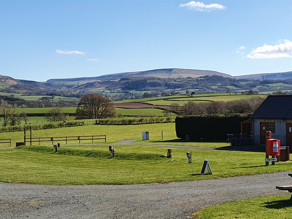 View from touring and camping pitches.