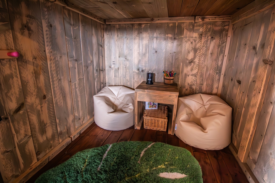 Quiet time in the cabin den, perfect for little ones or older ones to lie back and relax!