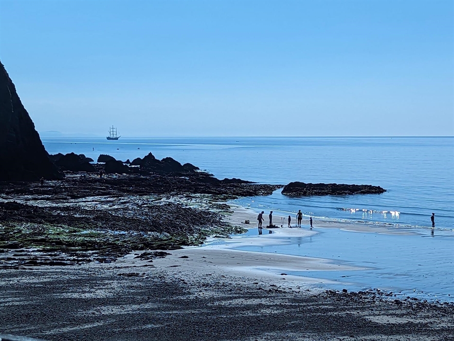 A beautiful small beach with a small beach shop and amusements - less than 5 minutes walk from Ocean View and Beachside Holiday parks.