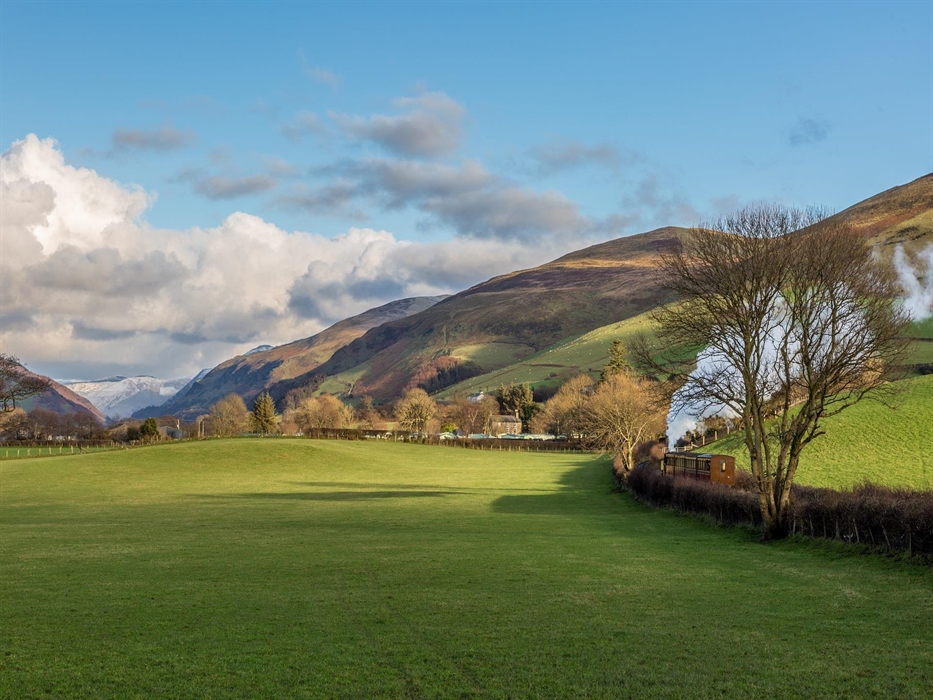 On a wintry day, our train steams up the Fathew Valley towards Cader Idris
Pic - Barbara Fuller