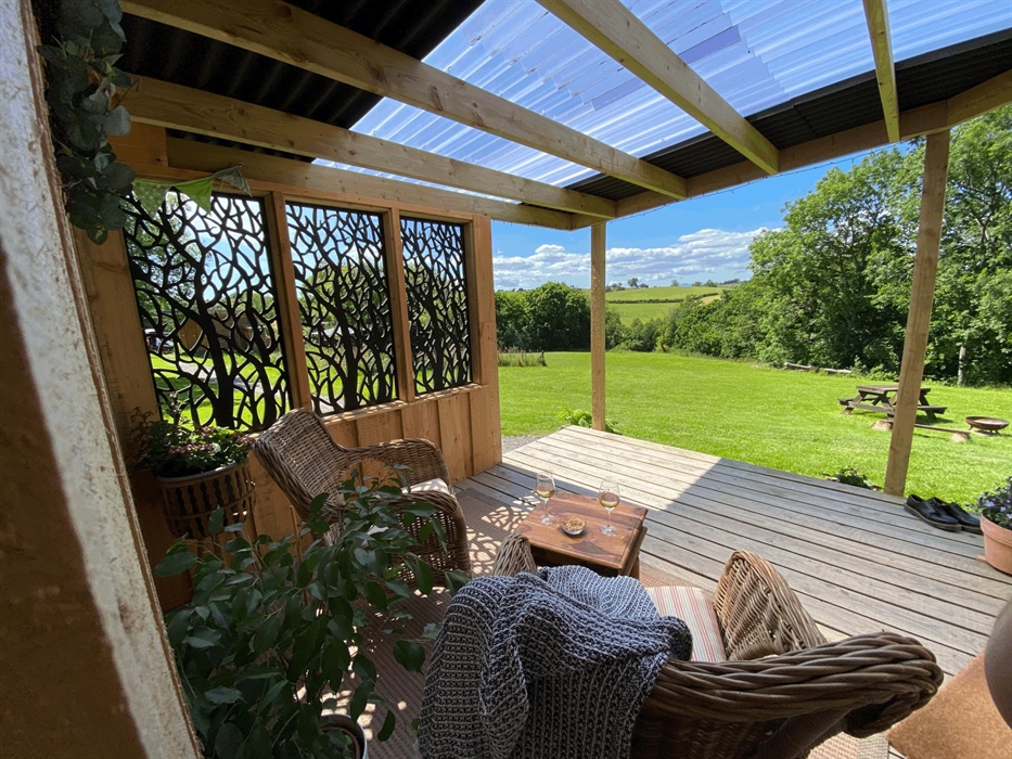 View from the veranda of Cedar Yurt at Strawberry Skys Yurts