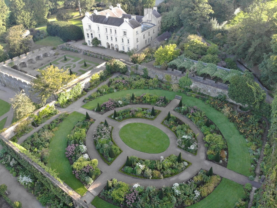 Upper Walled Garden & Cloisters from above