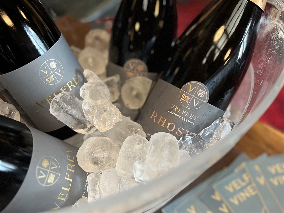 Our sparkling rosé, Rhosyn & Velfrey NV