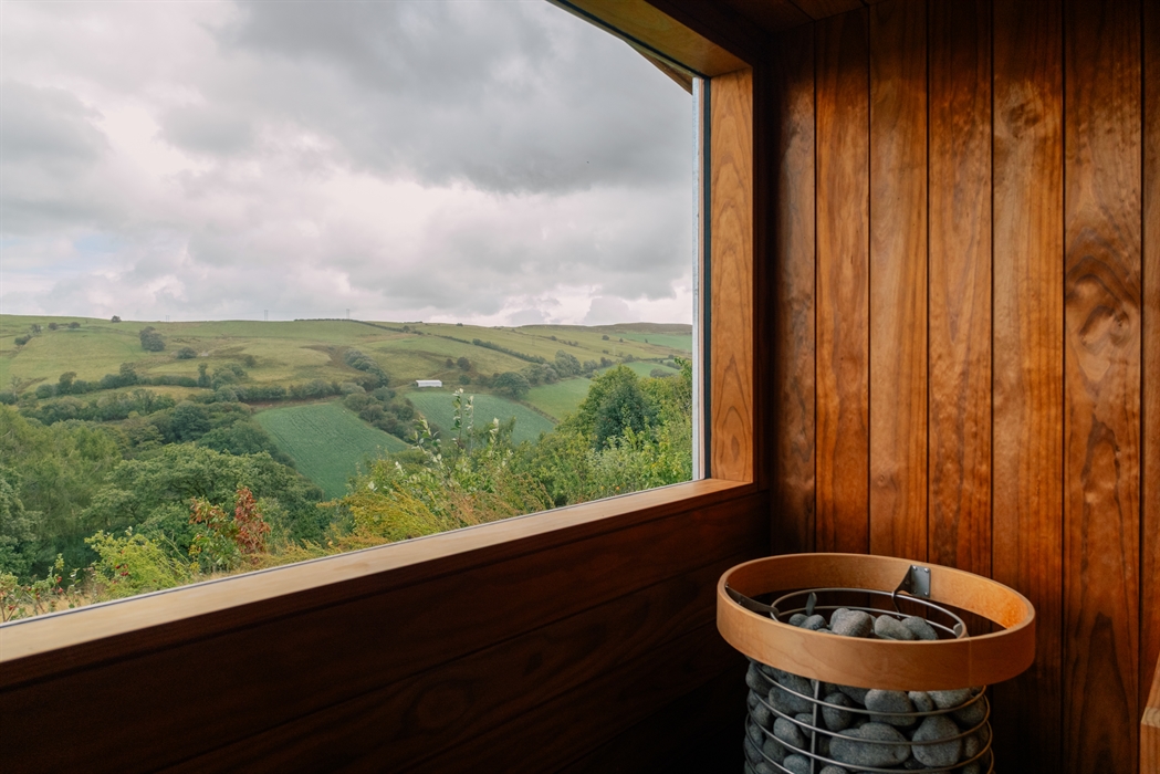 View from sauna at the lavender farm