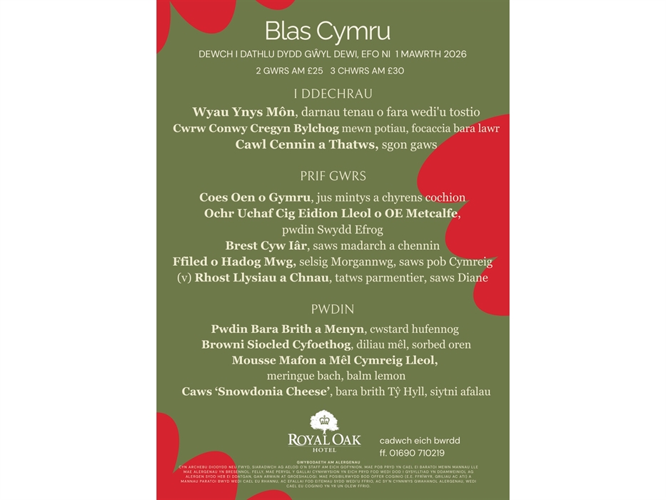 Taste of Wales Menu