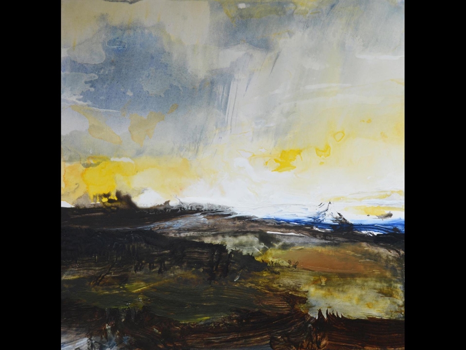 Island Light - mixed media on card