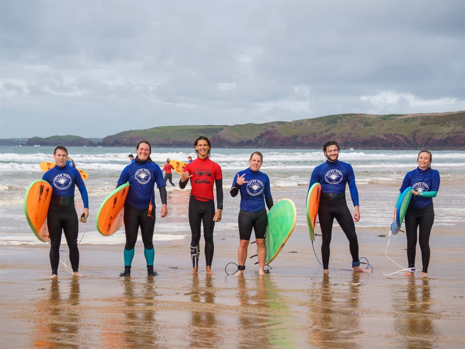 Surfing Lessons at Freshwater West Beach in Pembrokeshire, Wales