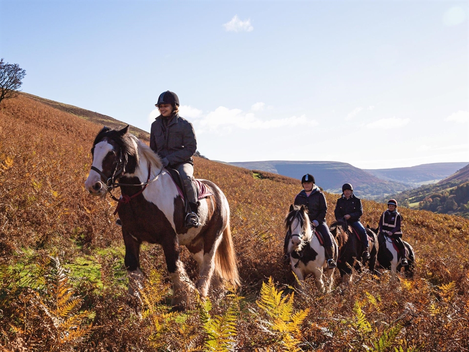 A small group of customers here riding Spangle and Ralph at the front.