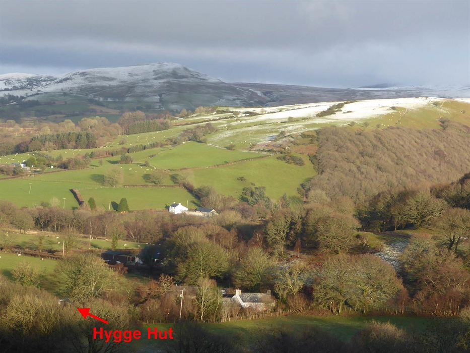 Location of Hygge Hut  in the foothills of the Cambrian Mountains
