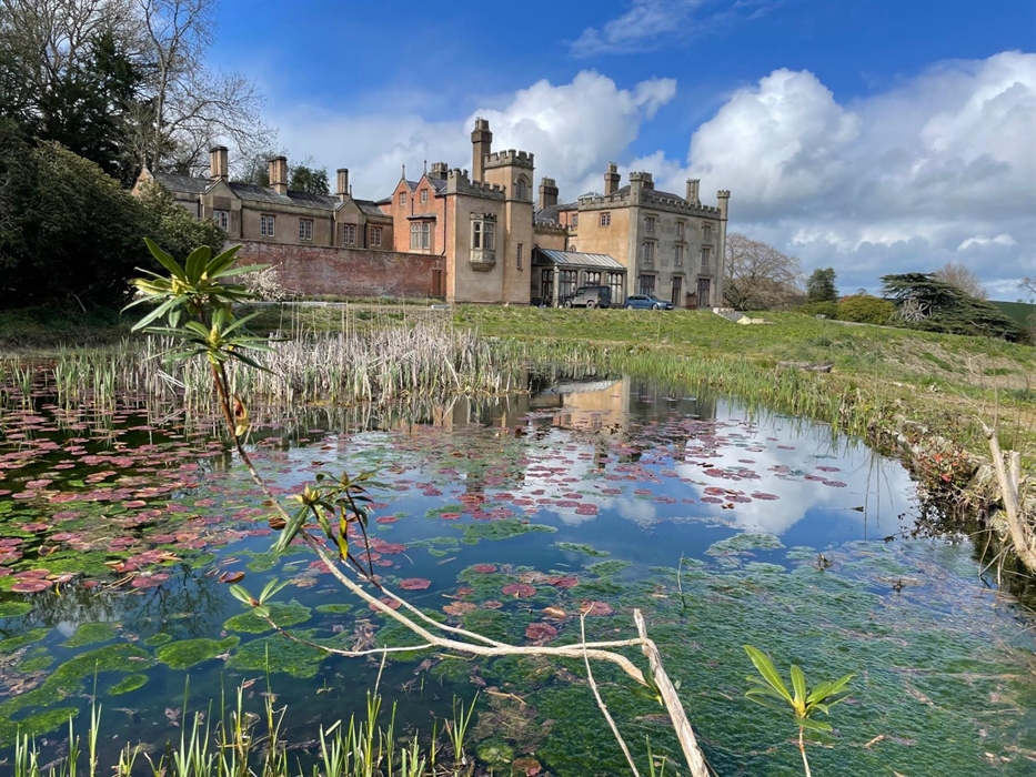 Llanerchydol Hall from the Pond