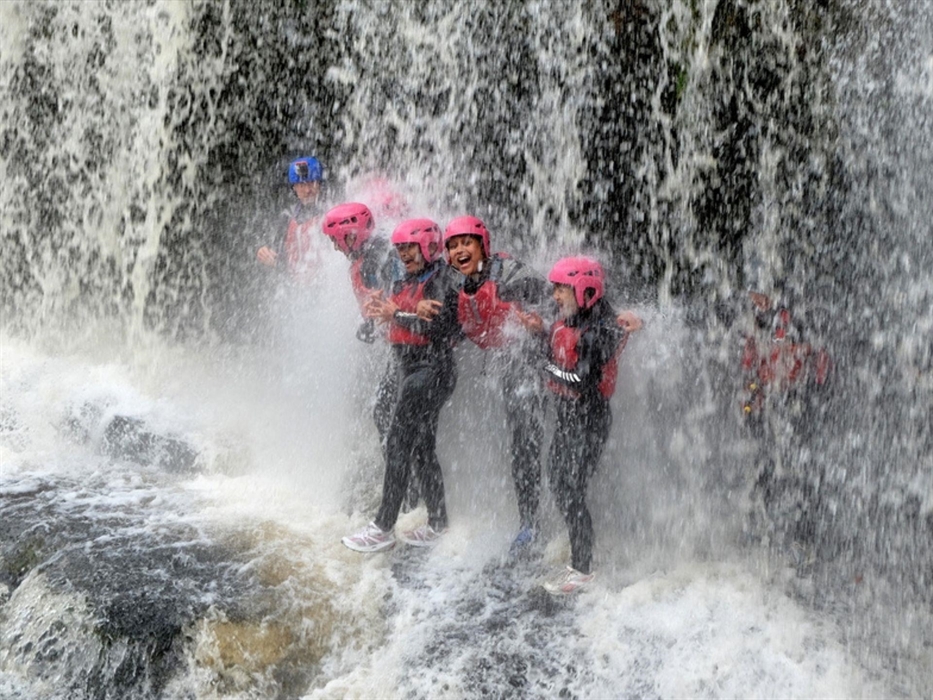 Canyoning and waterfall experience hen do girls activity weekend