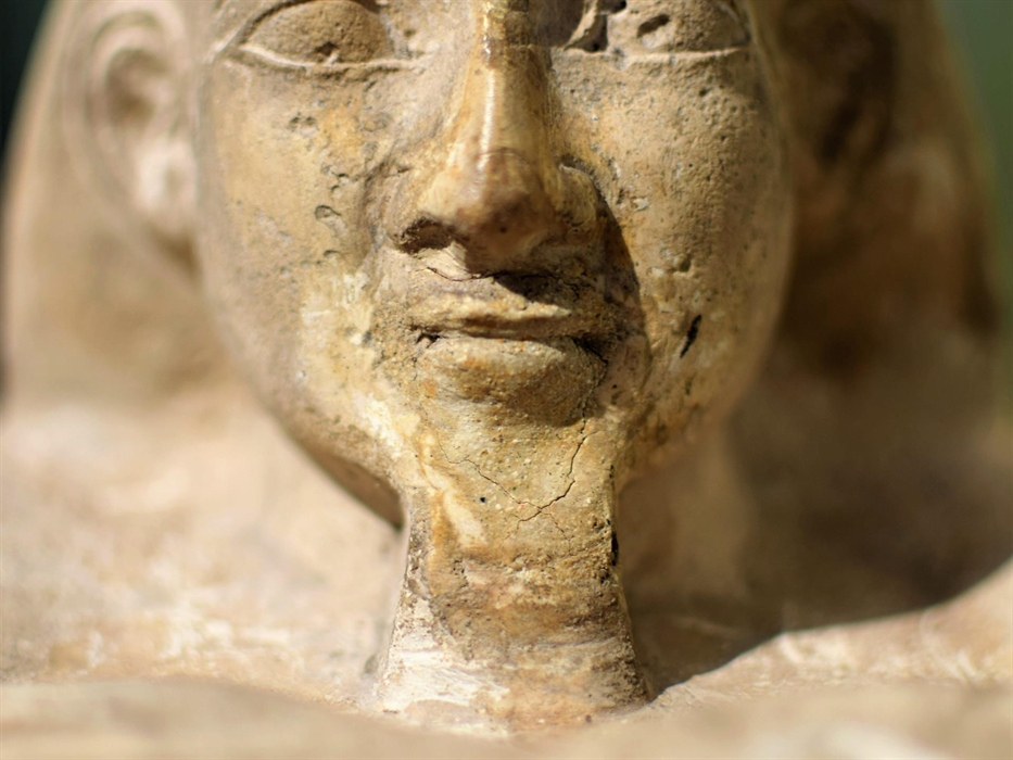 Limestone Block Statue of a person