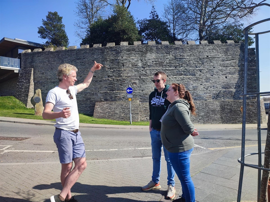 Cardigan Walks sharing Cardigan's hidden history and stories with two lovely newlyweds!