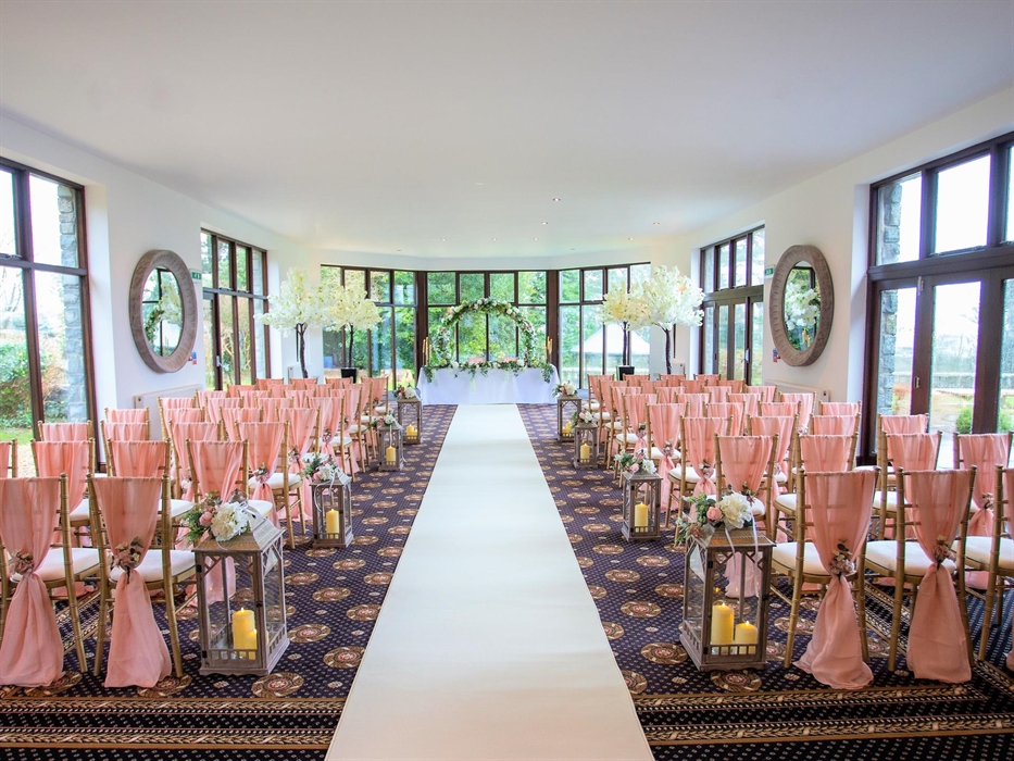 The Garden Room an accommodate up to 150 guests for a wedding ceremony and celebration