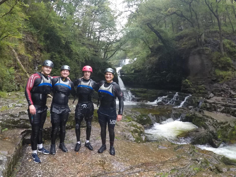 Outdoor activities in South Wales near Cardiff, Swansea, Bridgend, Brecon Beacons, Bannau Brycheiniog, Canyoning, Gorge Walking, gorge scrambling, cao