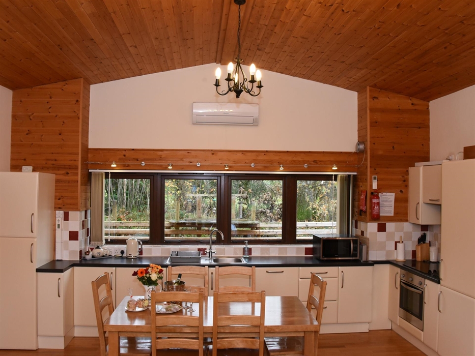 Fully equipped kitchen with built in appliances.