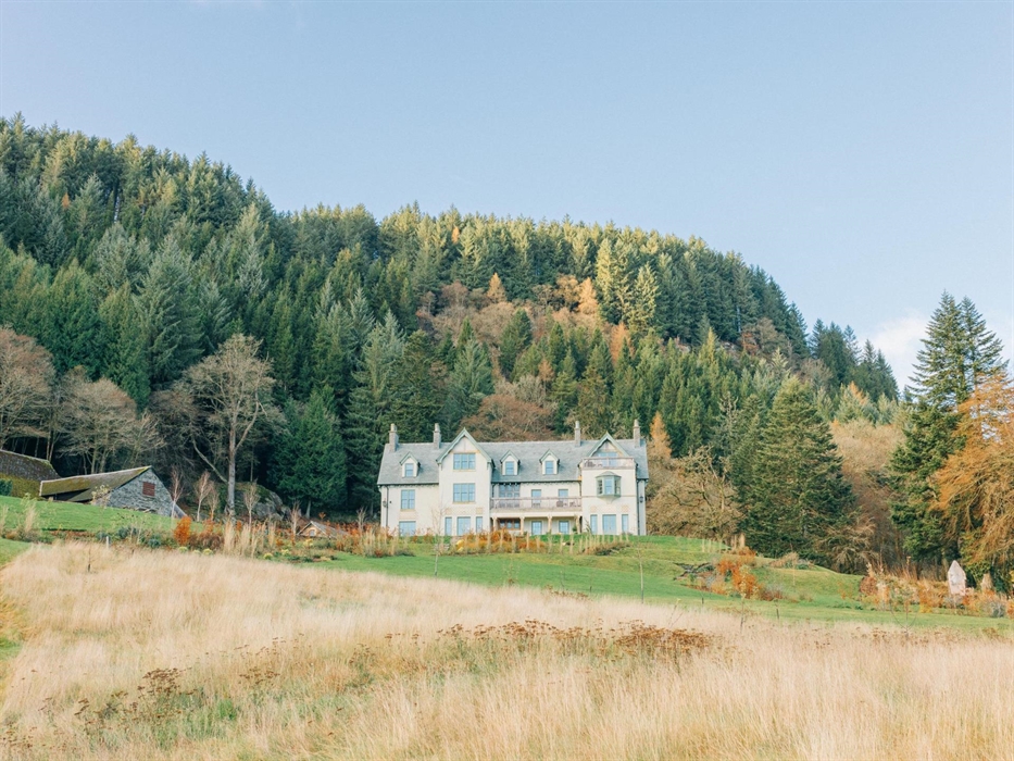 Rhydoldog House is set in 47 acres of ancient woodland. Surrounded by the most vibrant landscape, epic depths of forest, mythic waterfalls, rocks and
