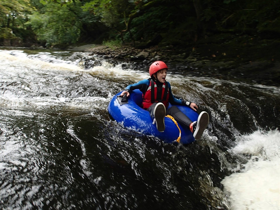 White water tubing on the river in Llandysul