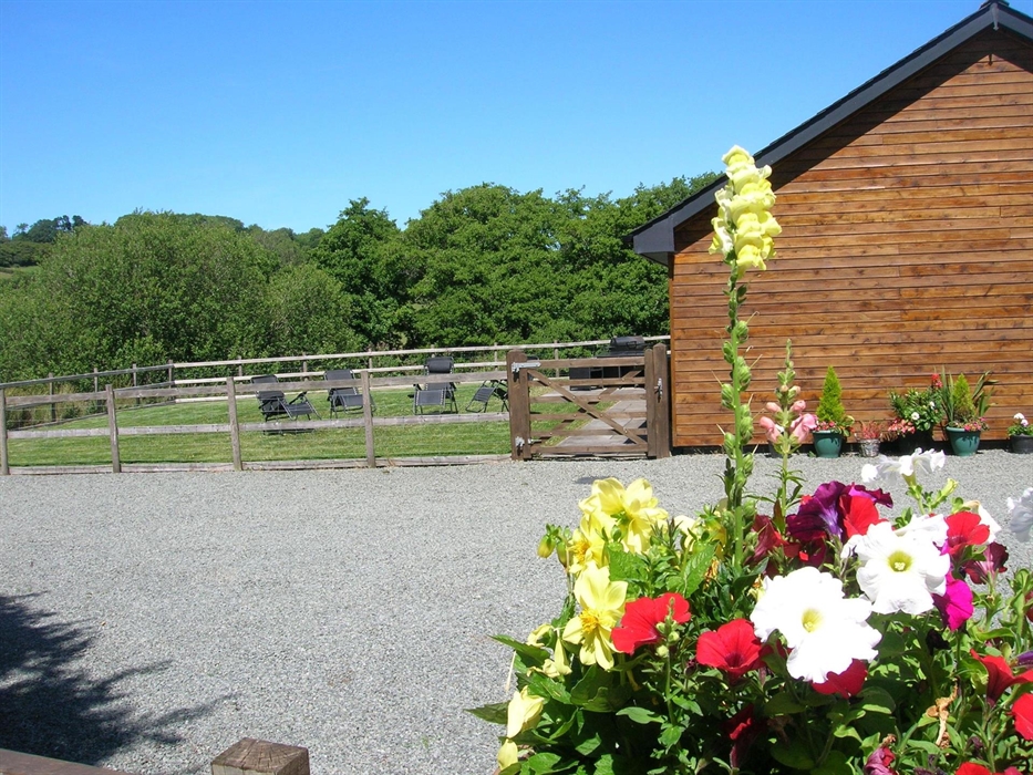 Loungers on the lawn for totally relaxed holiday.