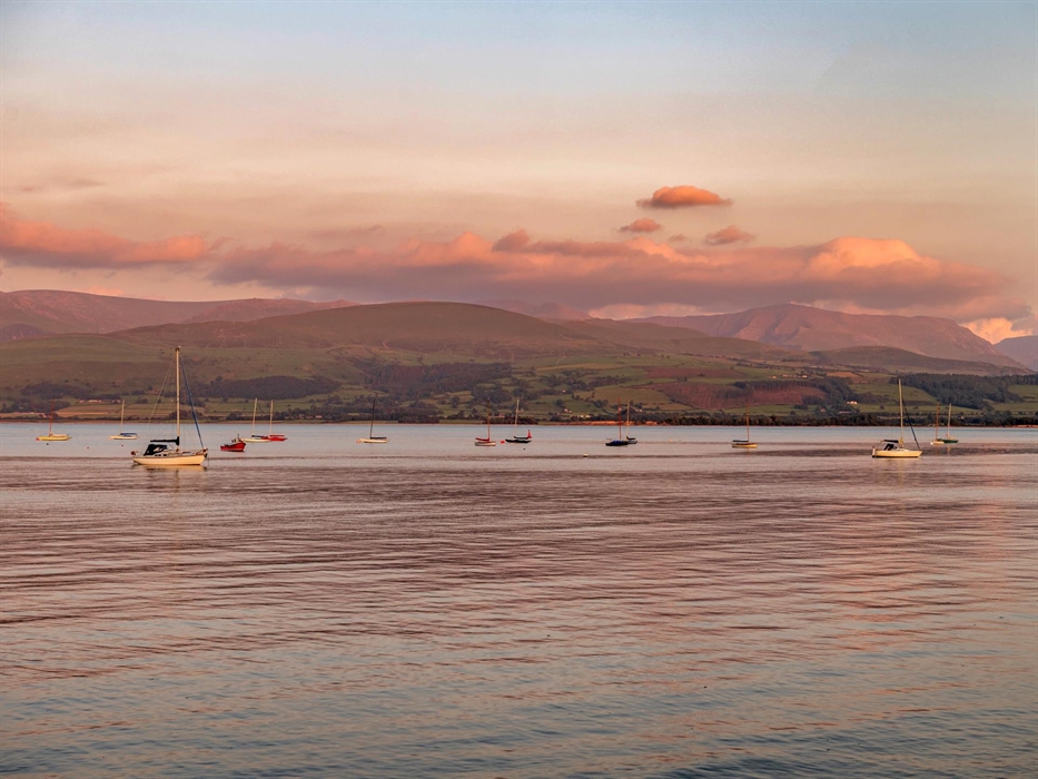 View from outside the house across to Snowdonia