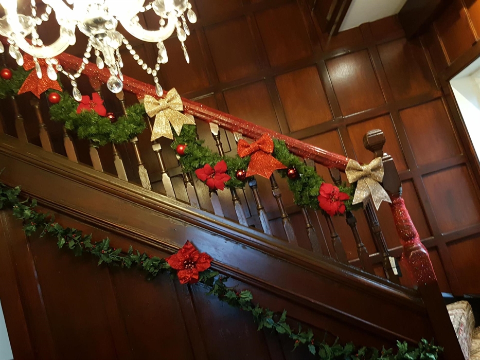 Entrance hall at Christmas time