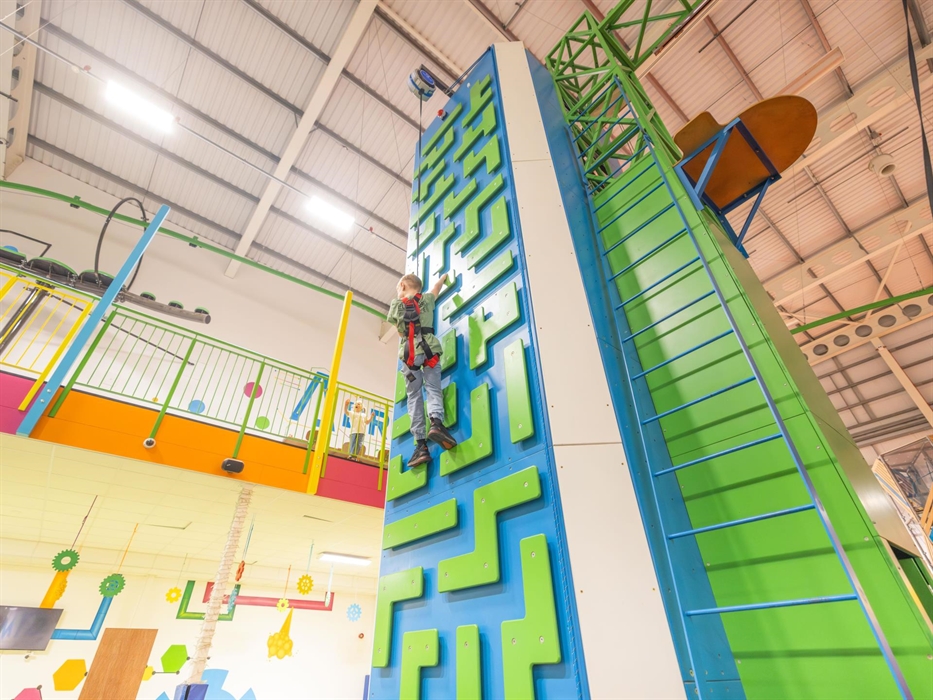 An indoor play and activity hub featuring Glowzone bowling, the Adrenaline and an array of play towers.
