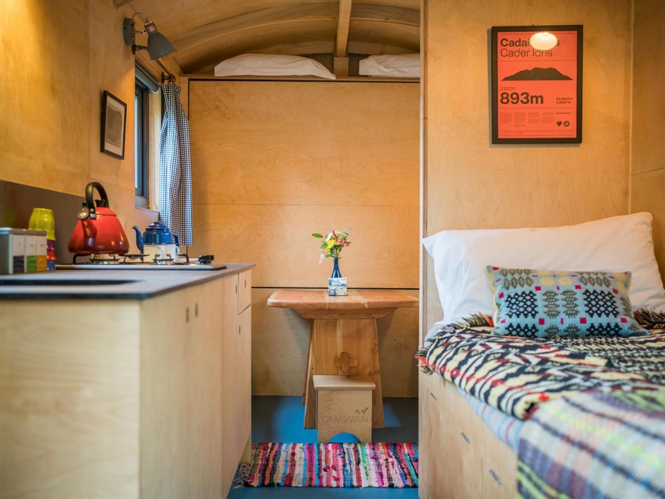 Snowdonia shepherd's hut interior