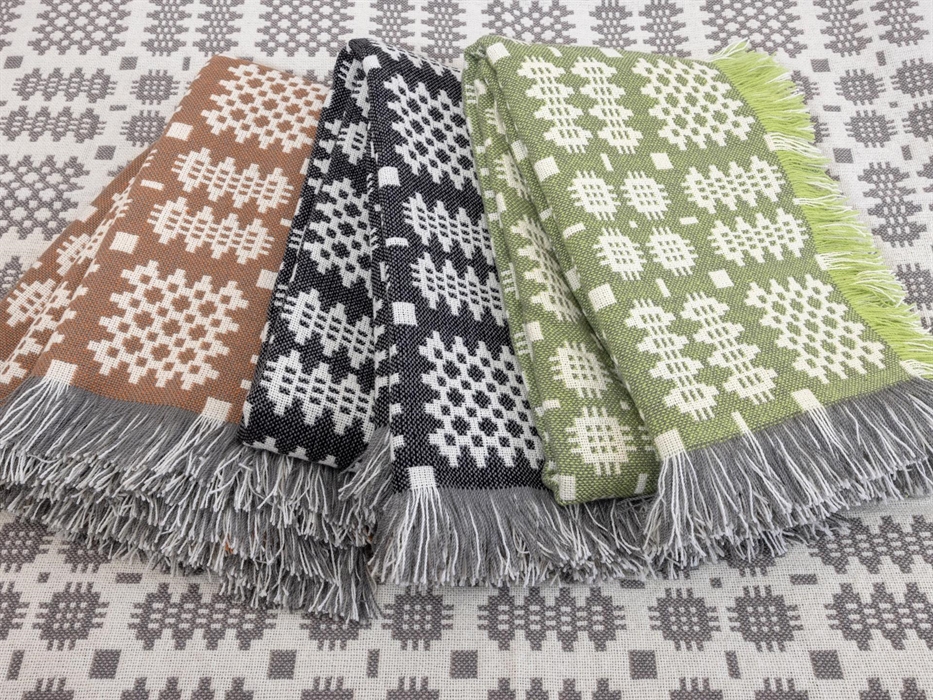Pure wool throws in traditional Welsh tapestry woven at Trefriw Woollen Mills