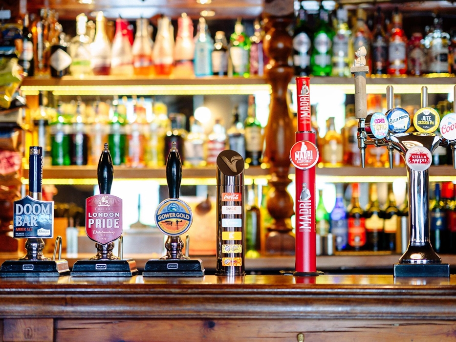 bar in cosy welsh pub Gower