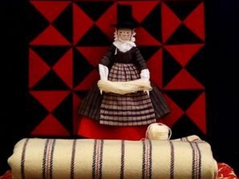 Welsh Flannel quilt, with a traditional indigo stripe Carthen and Turkey Red Cotton Quilt .
Quilting has always been popular subject for classes and