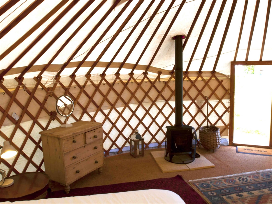 Inside Orchard Yurt