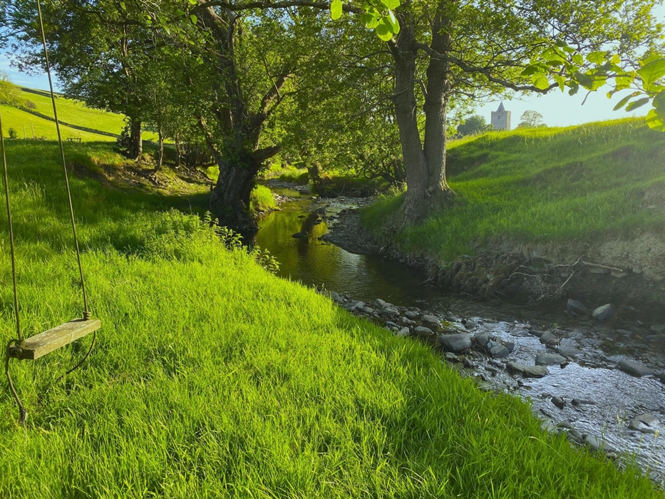 Enchanting 11 acre meadow on the edge of the historic village of Llanfihangel y Creuddyn in Wales.