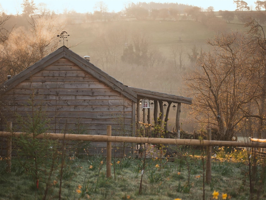 Peeking out from the mist from the hills