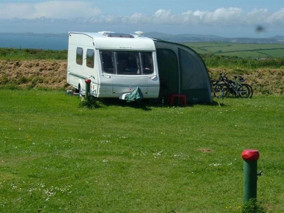 Grass Pitch looking over St Brides Bay