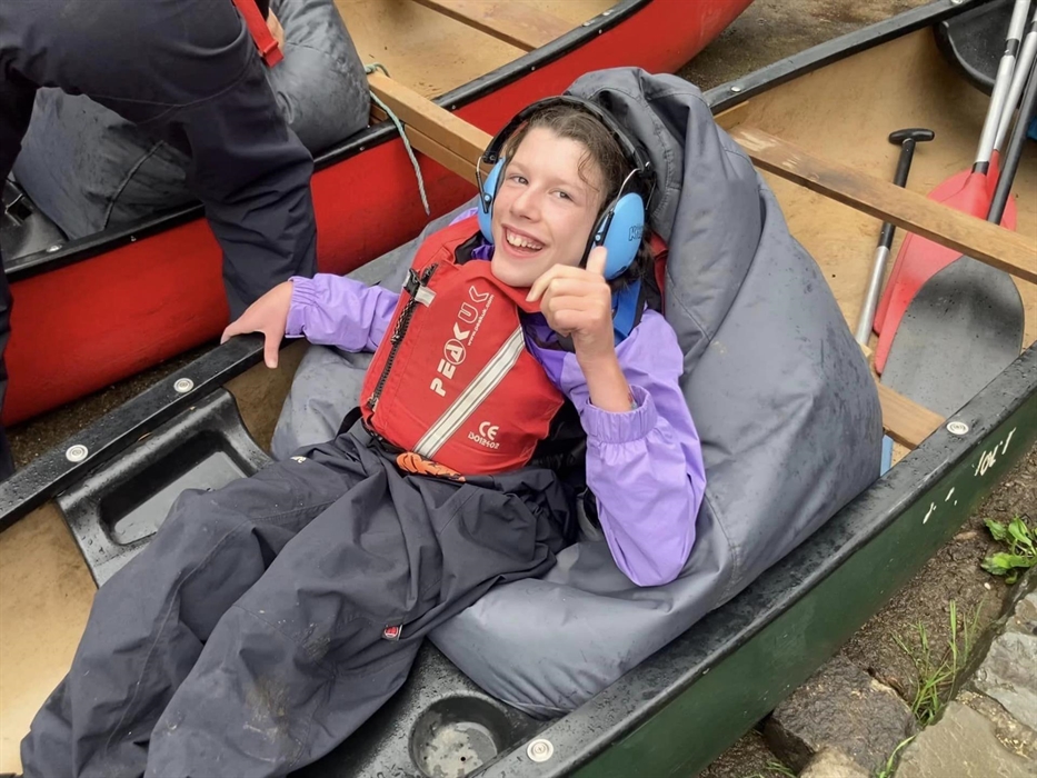 Young girl in an accessible Canoe