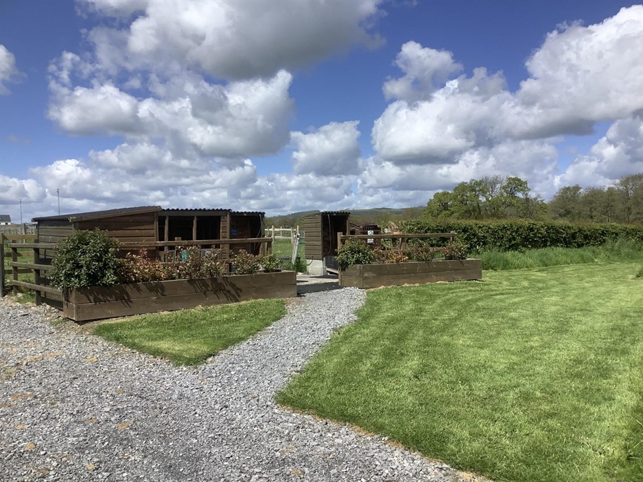 This is our recycling area together with the chemical and grey waste disposal